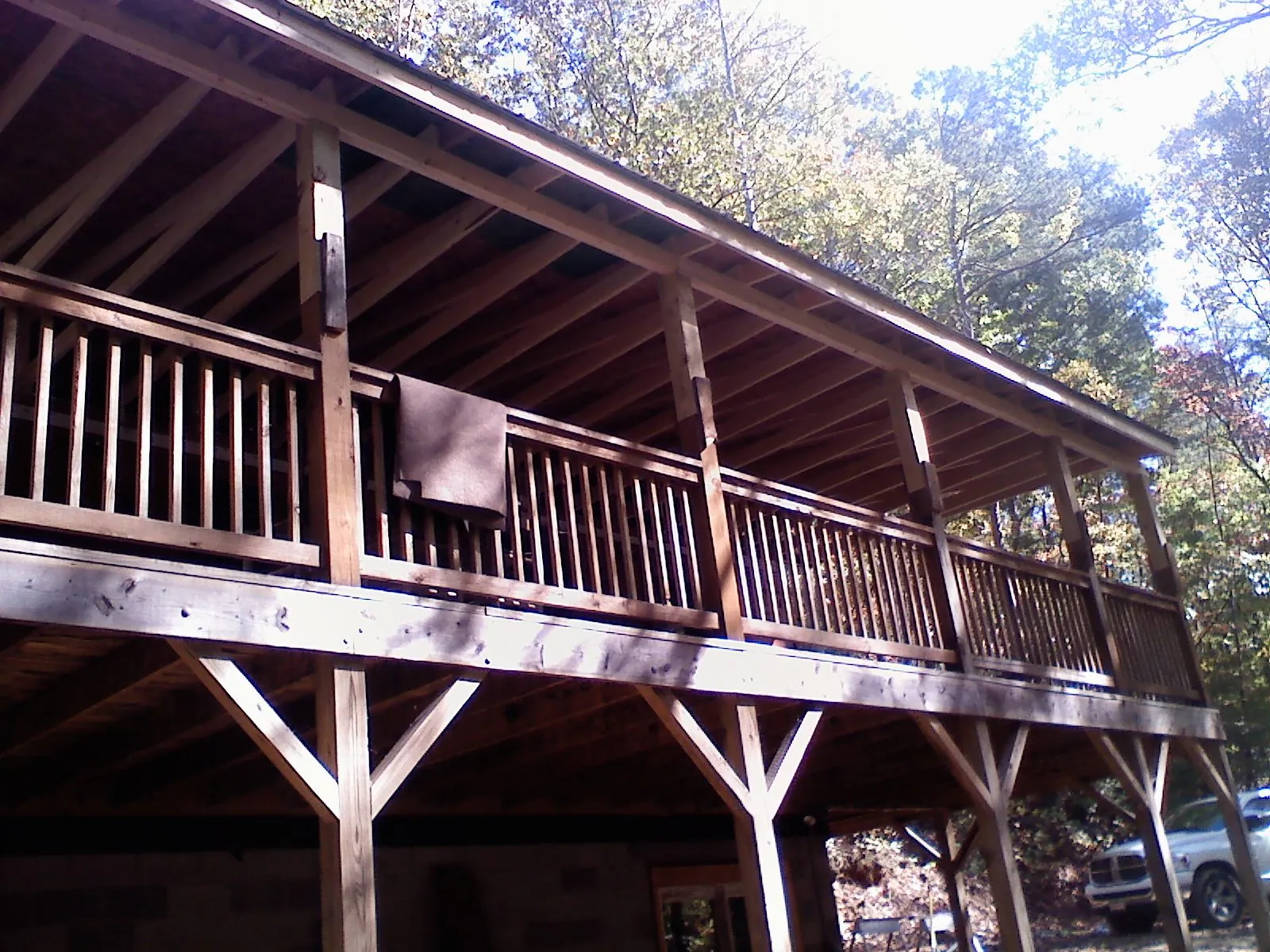 Timber framing under a new elevated porch and deck — Roof Leak Repair in Horicon by Roofing Brothers